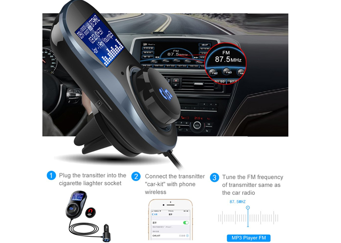 Πομπός FM Transmitter Bluetooth 4.1+EDR με Θύρα Ταχείας Φόρτισης QC3.0